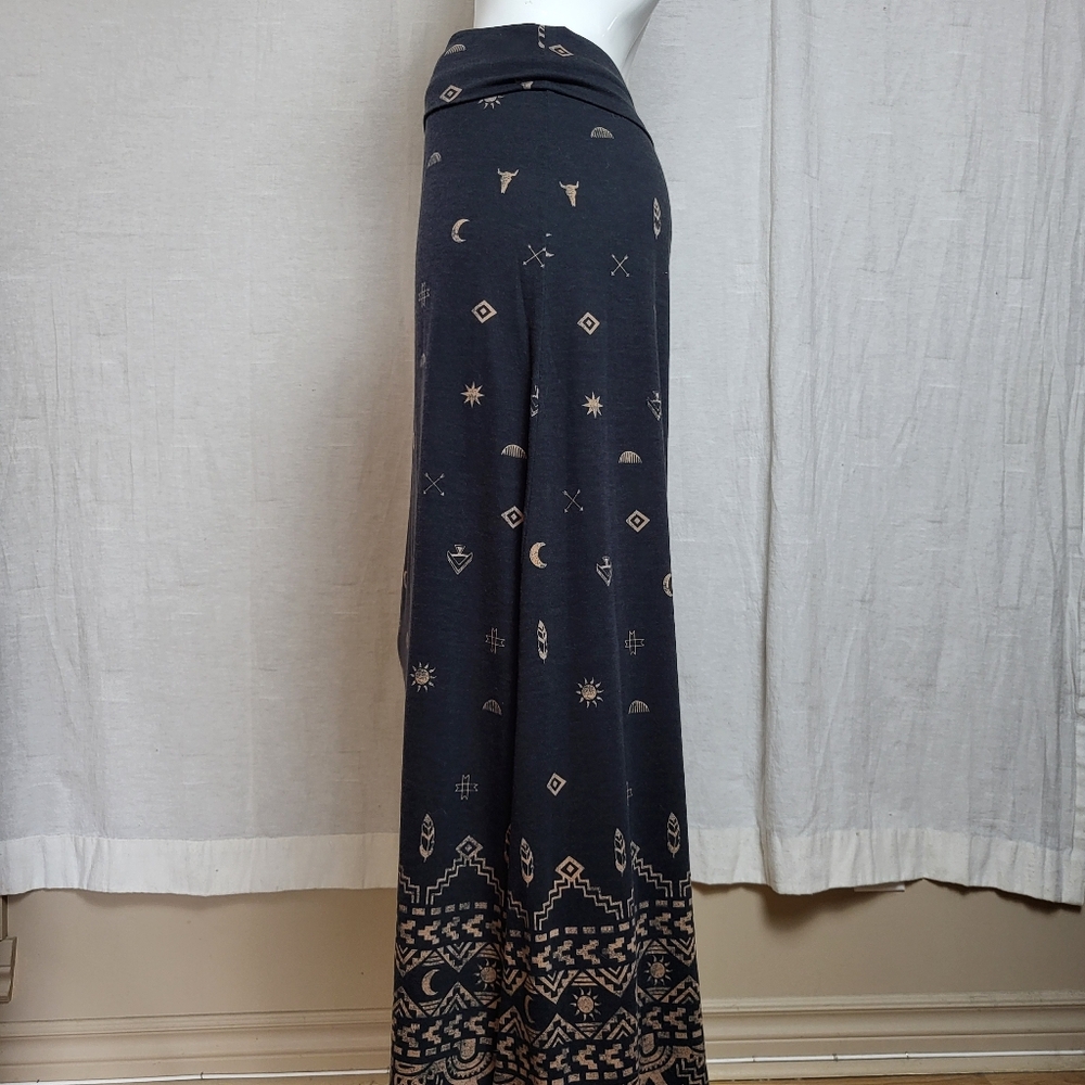 Mossimo Supply Co. Celestial Moon Sun Maxi Skirt Black Boho Whimsigoth Tribal - Picture 7 of 13